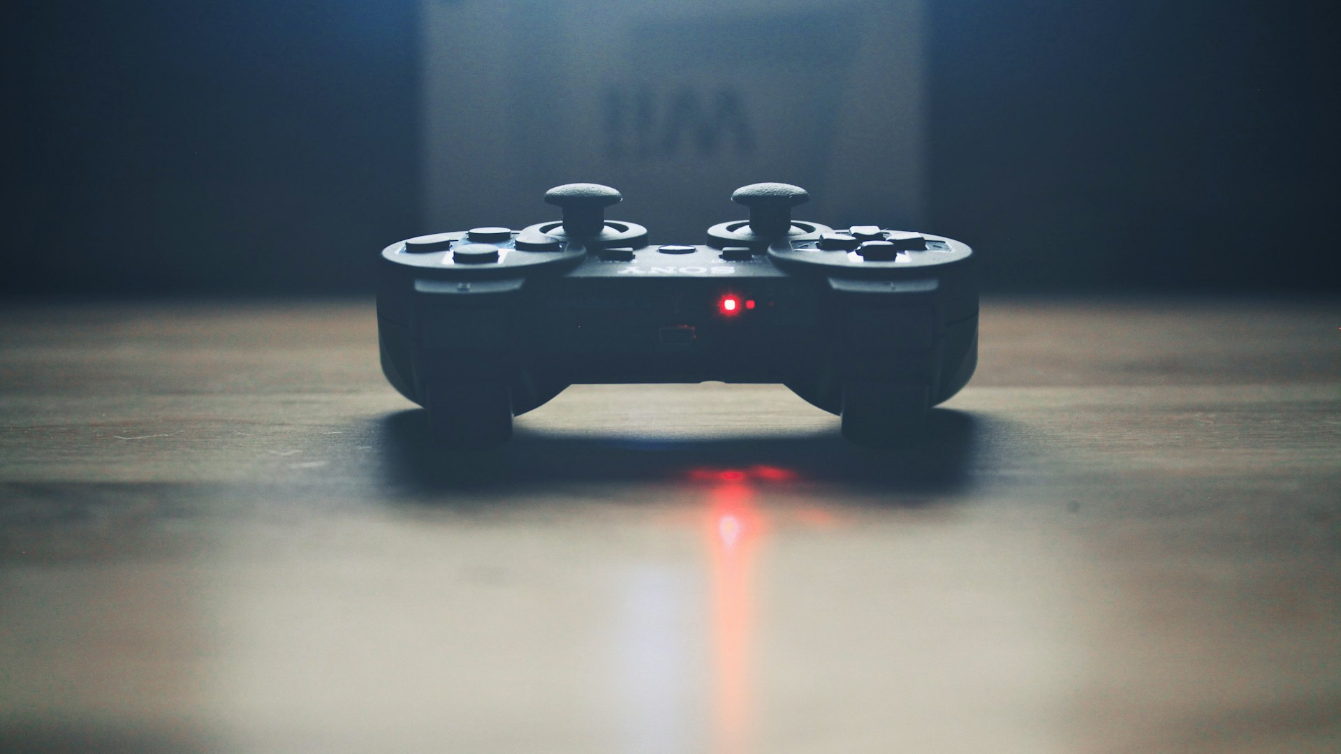 Gaming setup with glowing peripherals